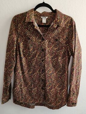 Fall Cabincore Workwear Duluth Trading Cotton Stretch Button Down Shirt M